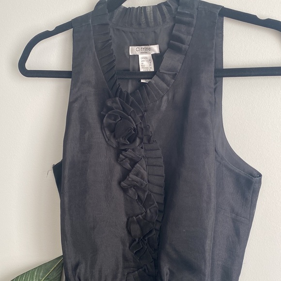 Silk Sleeveless Blouse with Rosette and Tie - Size 8 - Picture 2 of 8